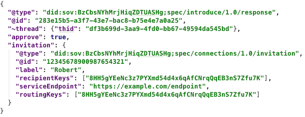 simple response from DID-based introducee
